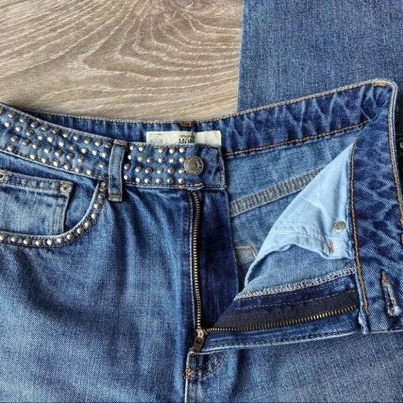 Topshop High Rise  Moto Studded Mom Jeans - Picture 11 of 15